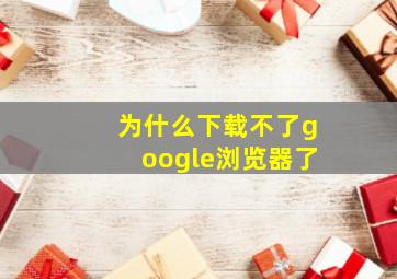 为什么下载不了google浏览器了