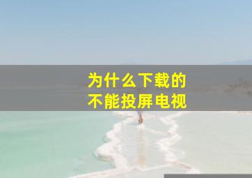 为什么下载的不能投屏电视