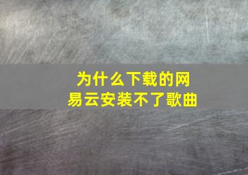 为什么下载的网易云安装不了歌曲