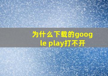 为什么下载的google play打不开