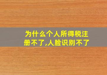 为什么个人所得税注册不了,人脸识别不了