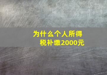 为什么个人所得税补缴2000元