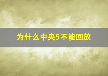 为什么中央5不能回放