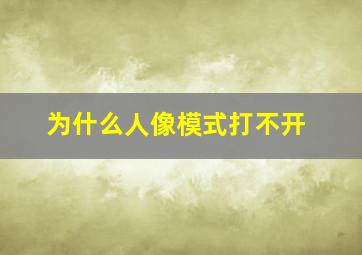 为什么人像模式打不开