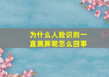 为什么人脸识别一直黑屏呢怎么回事