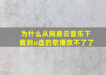 为什么从网易云音乐下载到u盘的歌播放不了了