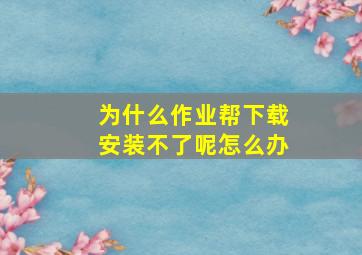 为什么作业帮下载安装不了呢怎么办