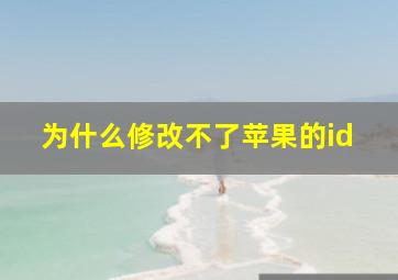 为什么修改不了苹果的id