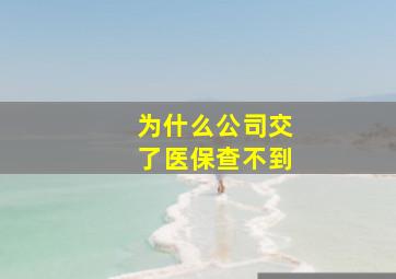 为什么公司交了医保查不到