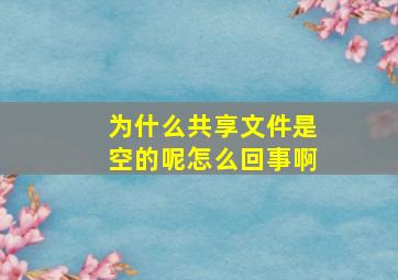 为什么共享文件是空的呢怎么回事啊