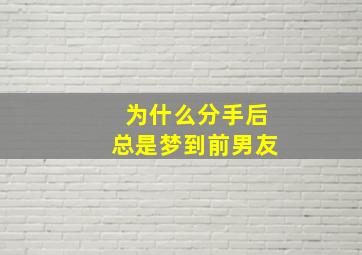 为什么分手后总是梦到前男友