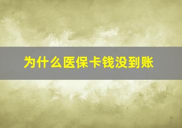 为什么医保卡钱没到账