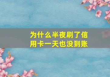 为什么半夜刷了信用卡一天也没到账