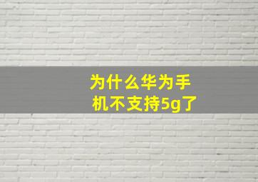 为什么华为手机不支持5g了