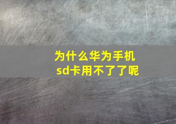 为什么华为手机sd卡用不了了呢