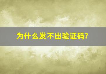 为什么发不出验证码?