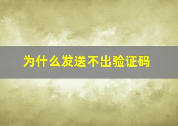 为什么发送不出验证码