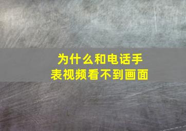 为什么和电话手表视频看不到画面