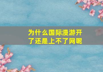 为什么国际漫游开了还是上不了网呢