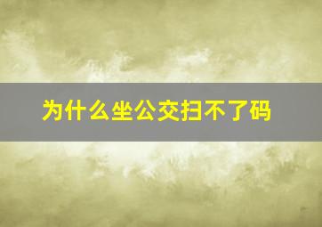 为什么坐公交扫不了码