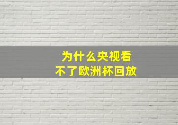 为什么央视看不了欧洲杯回放