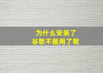 为什么安装了谷歌不能用了呢