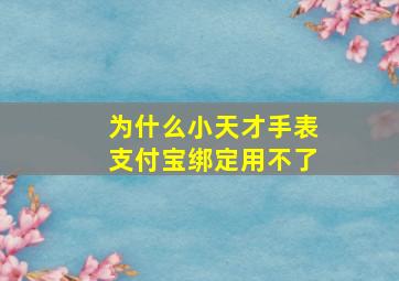 为什么小天才手表支付宝绑定用不了