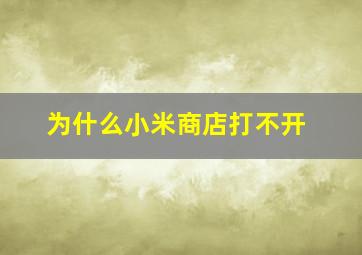 为什么小米商店打不开