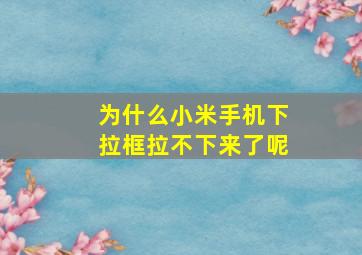 为什么小米手机下拉框拉不下来了呢