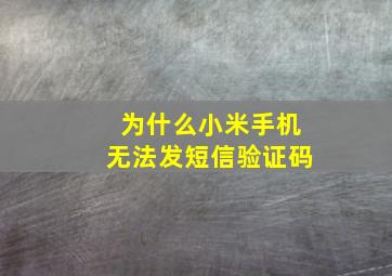 为什么小米手机无法发短信验证码