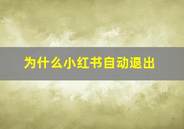 为什么小红书自动退出