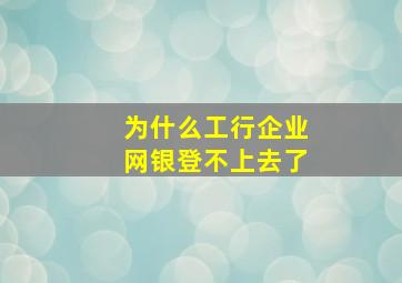 为什么工行企业网银登不上去了