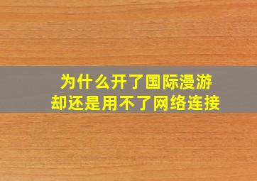 为什么开了国际漫游却还是用不了网络连接