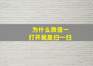 为什么微信一打开就是扫一扫