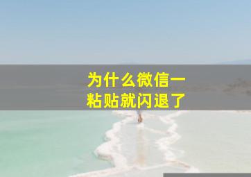 为什么微信一粘贴就闪退了