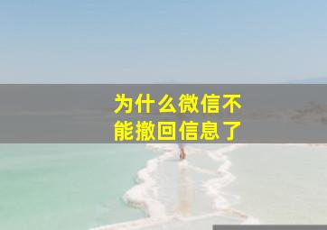 为什么微信不能撤回信息了