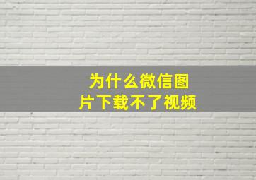 为什么微信图片下载不了视频