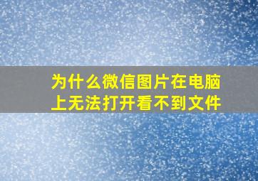 为什么微信图片在电脑上无法打开看不到文件