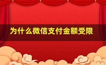 为什么微信支付金额受限