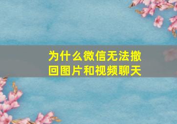 为什么微信无法撤回图片和视频聊天