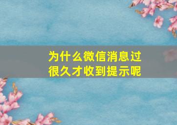 为什么微信消息过很久才收到提示呢