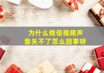 为什么微信视频声音关不了怎么回事呀