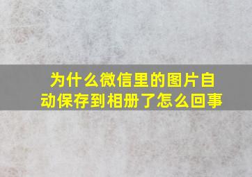 为什么微信里的图片自动保存到相册了怎么回事