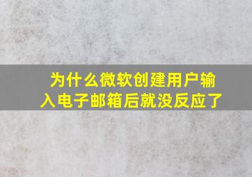 为什么微软创建用户输入电子邮箱后就没反应了