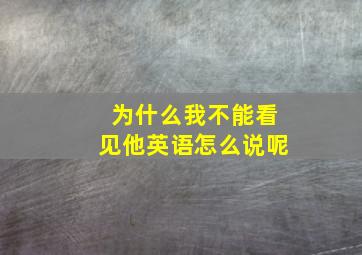 为什么我不能看见他英语怎么说呢