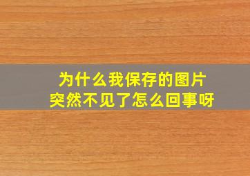 为什么我保存的图片突然不见了怎么回事呀