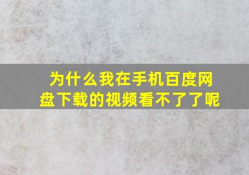 为什么我在手机百度网盘下载的视频看不了了呢