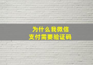 为什么我微信支付需要验证码