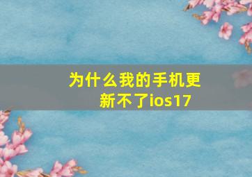 为什么我的手机更新不了ios17