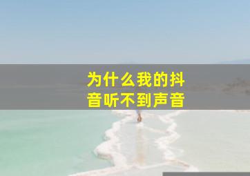 为什么我的抖音听不到声音